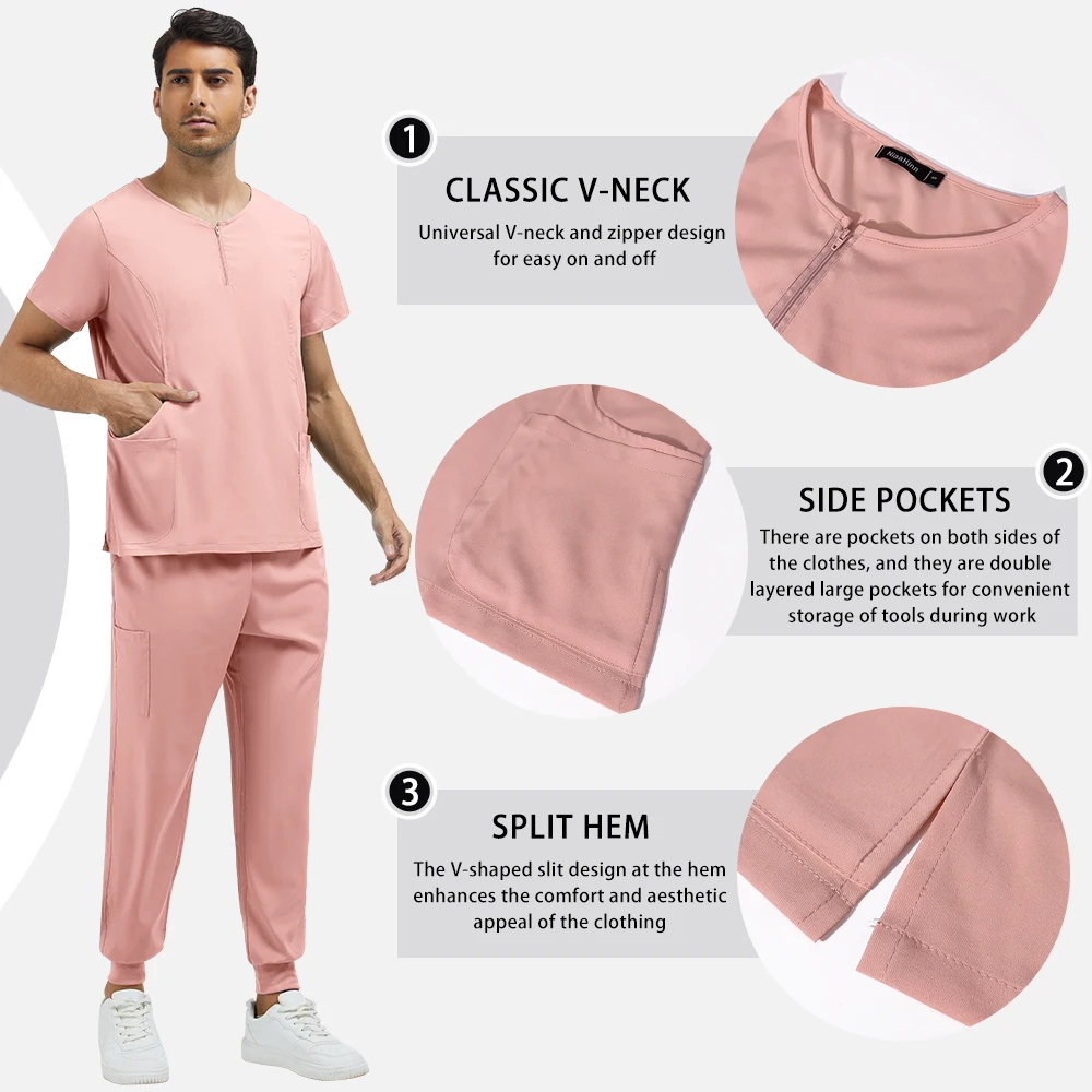 Groothandel Vrouw Mannen Uniform Medische Chirurgische Uniformen Klinische Stretch Scrubs Pak Gezondheidszorg Verplegingsartikelen Verpleegkundige Accessoires