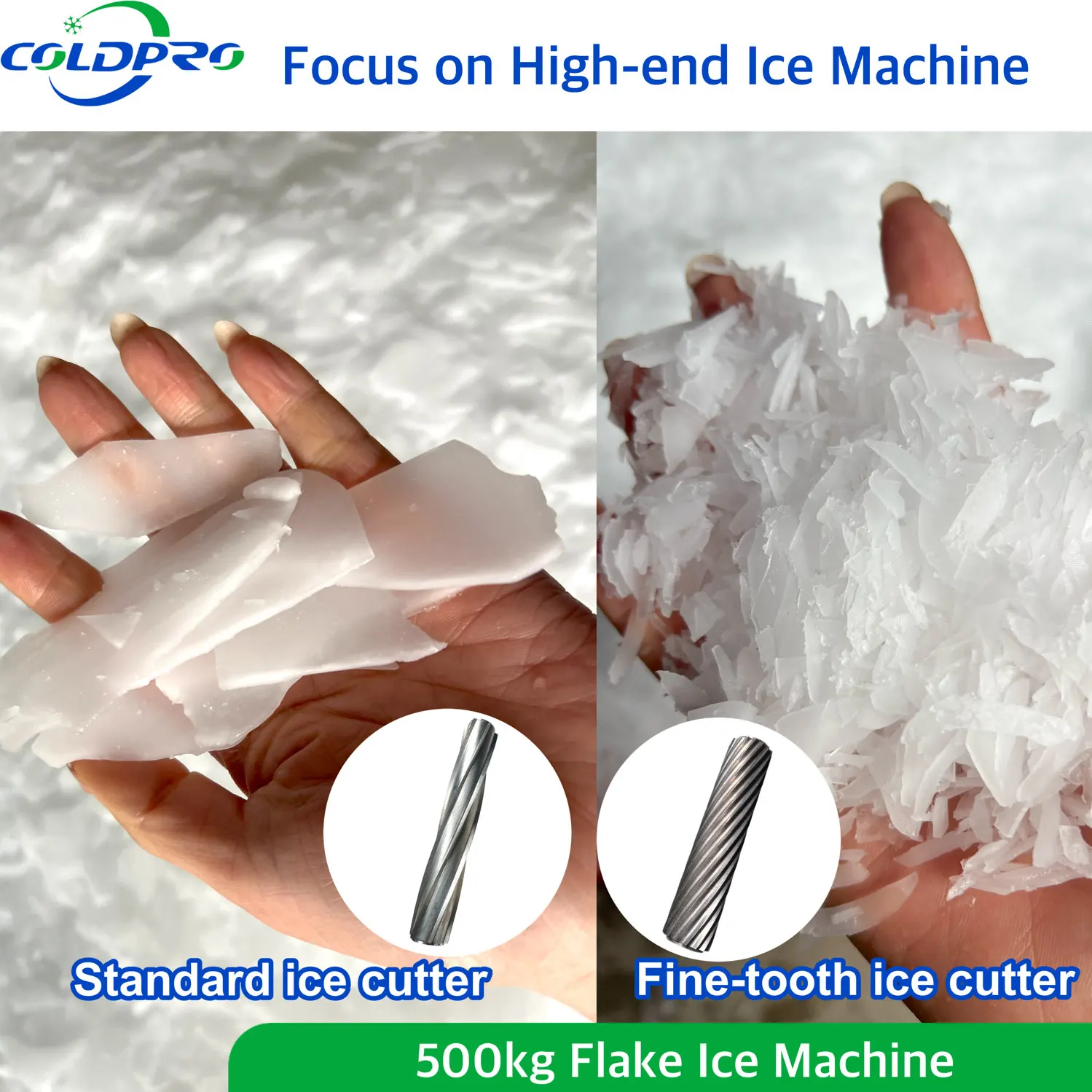 

Stainless Steel Dense-tooth Flake Ice Maker Machine Commercial & Industrial High Productivity 500kg/24h For Restaurants Seafood