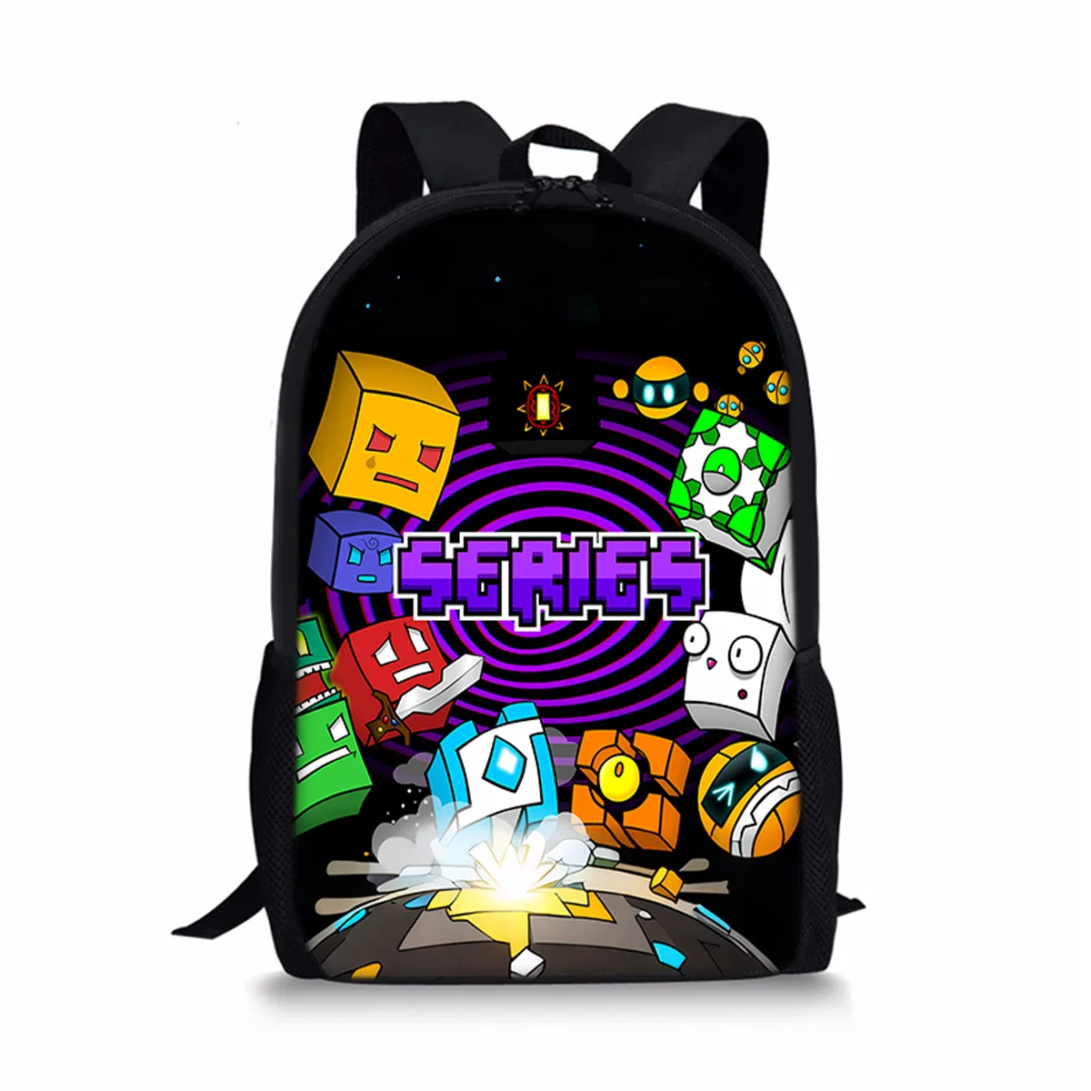 

Trendy Popular Geometry Dash Notebook Backpacks pupil School Bags 3D Print Oxford Waterproof Boys/Girls Laptop Backpacks