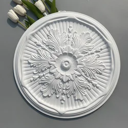 Pu Lamp Pool Lamp Panel Mold European Style Living Room Room Restaurant Hotel Ceiling Ceiling Decoration Round Carved Imitation
