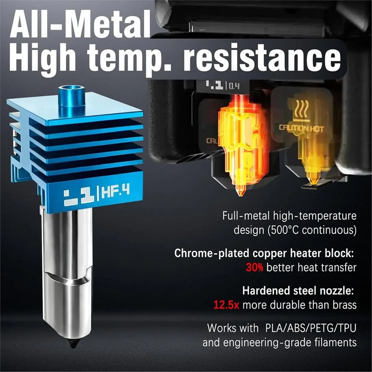 3set Hotend P2s Extruder H2d Hotend Print Head for H2D P2S Hot End Combo 3D Printer Nozzle 0.4/0.6/0.8mm