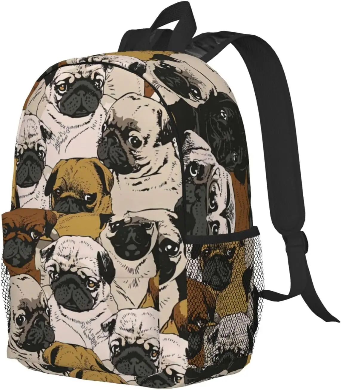 Pug Print Adults Backpack Lightweight Backpacks For Hiking Work Laptop Backpack Men Women