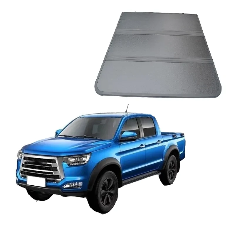 

High Quality 4x4 Pickup Truck Parts Accesorios Aluminum Alloy Jac T8 Canopy Hard Tri Fold Tonneau Cover For Jac T8 Pro T6 T9