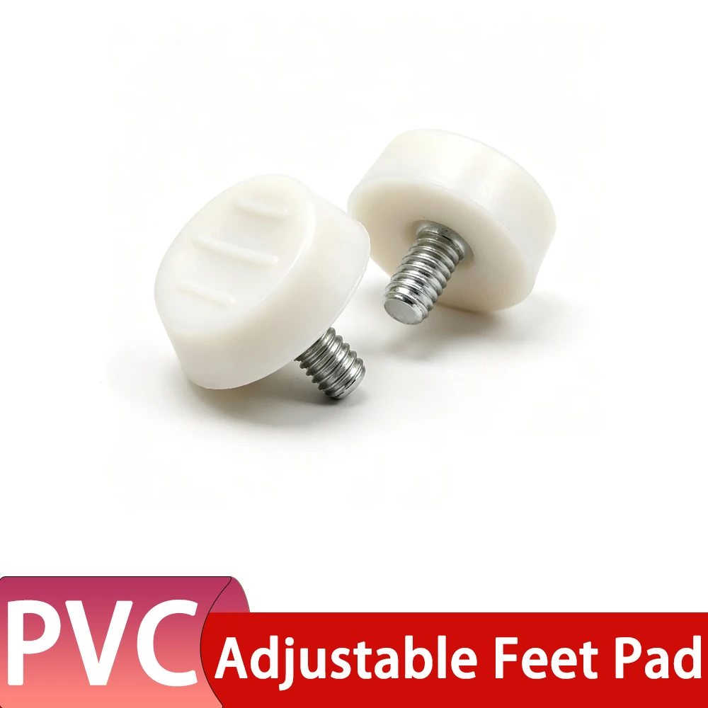 2-200Pcs PE Plastic Adjustable Feet Pad With Screw M6 M8 Table Chair WHite Leveling Foot Pad Furniture Leg Anti-shock Protection