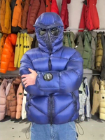 Mens Jacket Harajuku Outdoor Climbing Hooded Coat Thickened Cotton Warm CP Lens Badge Embroidery Loose Fit Zipper Streetwear New