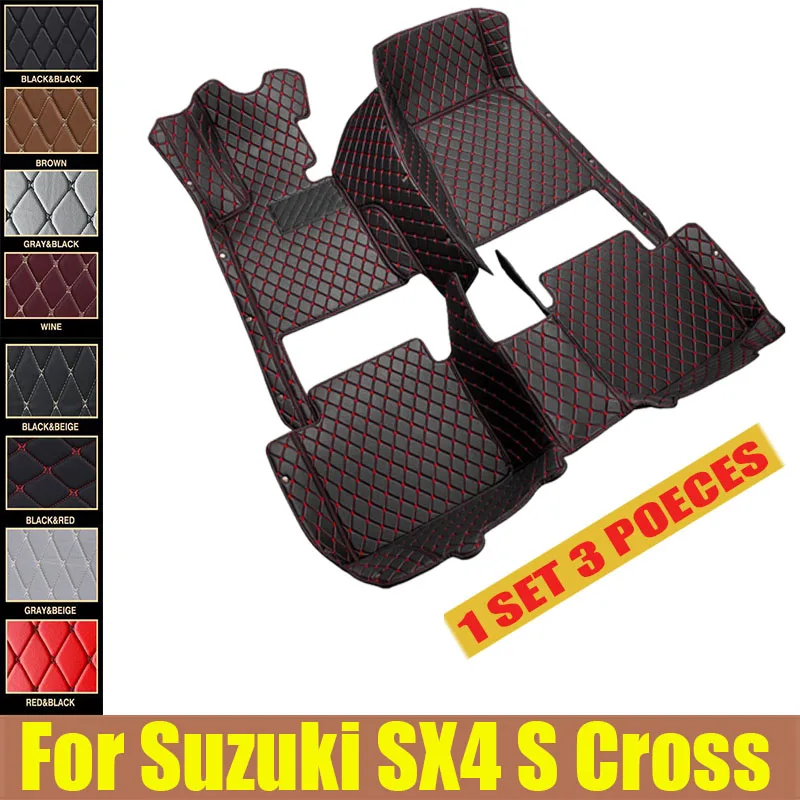 

Car Floor Mats For Suzuki SX4 S Cross 2020~2022 AUTO DropShipping Center Interior trunk mat Leather Carpets Rugs Foot Pads