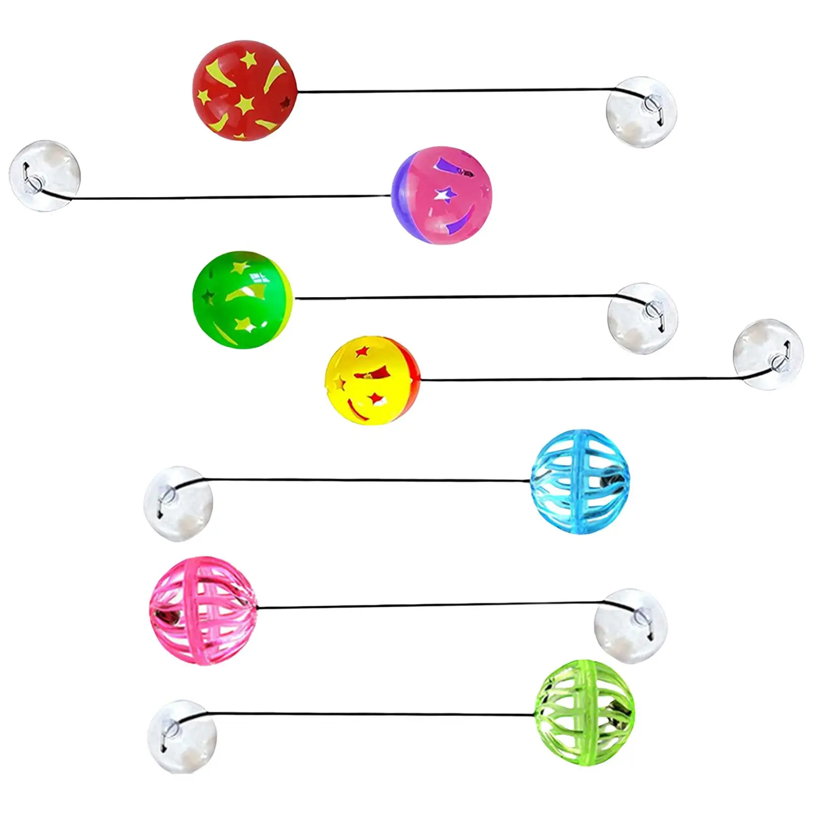 

7Pcs Toy Bell Balls with Suction Interactive Toy for Lizards Reptiles