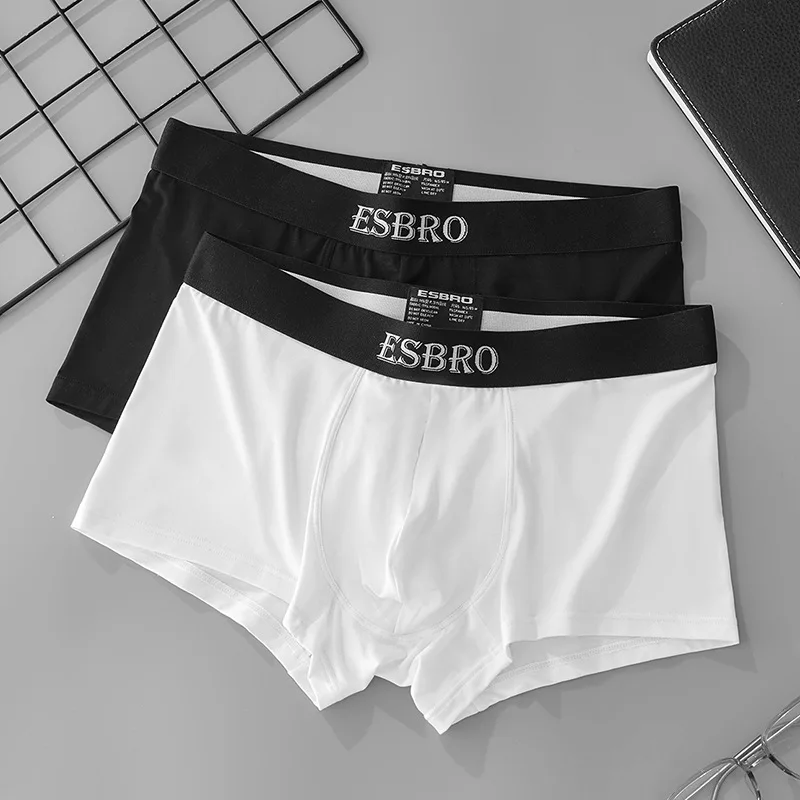Mens Boxer Briefs Simple Modal Underwear U Shaped Sweat Wicking Low Rise Trunks