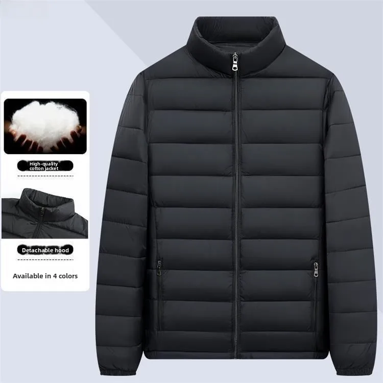 

Men's Ultra-Thin Lightweight down Cotton Jaet Super Slim Faionable plus Size Comfortable Breathable Nylon Fabric Coat