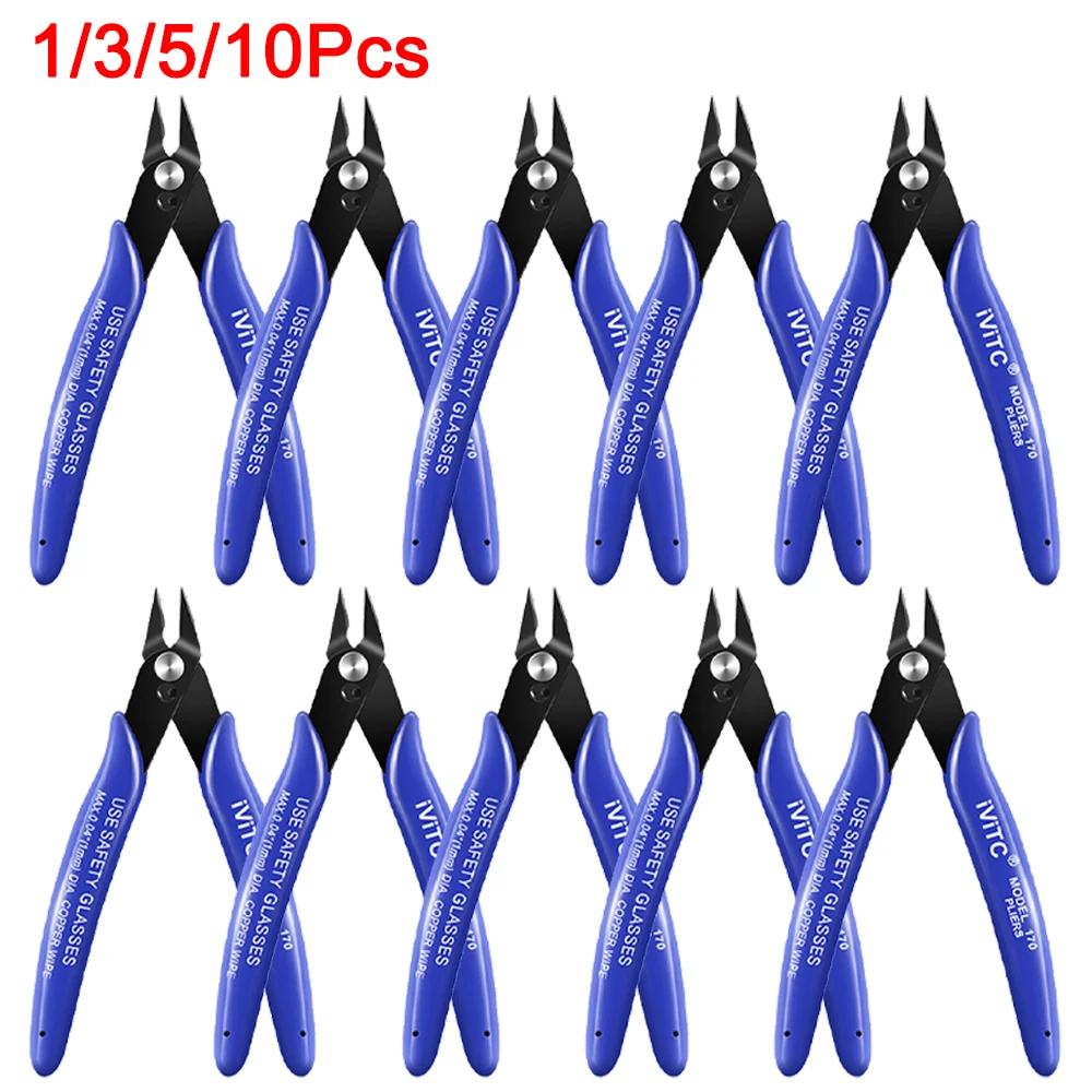 1/3/5/10PCS 170 Universal Pliers DIY Electronic Diagonal Side Cutting Nippers Wire Cable Cutter 3D Printer Parts Hand Tools