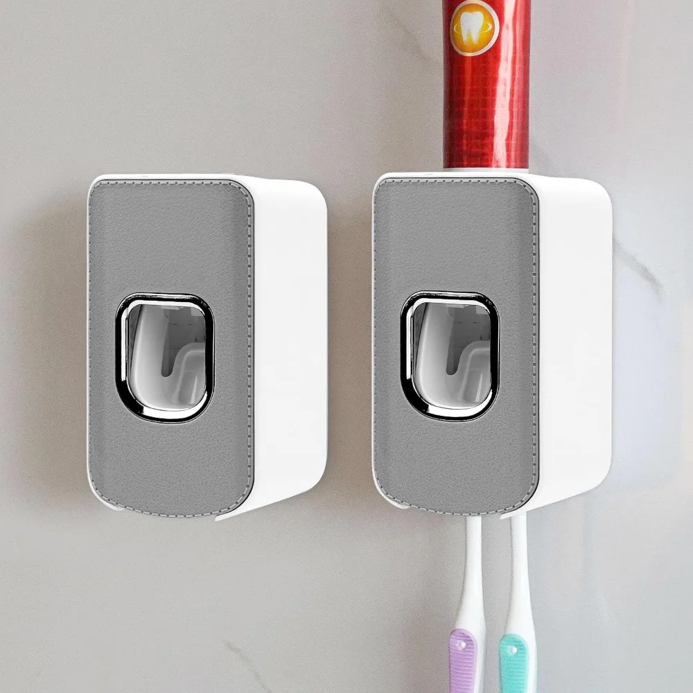 

Держатель зубной щетки с 2 слотами и дозатор зубной пасты, настенный, автоматическая соковыжималка для зубной пасты, зубная щетка 2 в 1, зубная паста Org