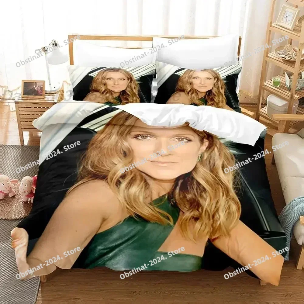 Celine Dion Bedding Set Single Twin Print single Comforter Quilt Bed Cover Duvet Cover Pillow Case 3 Pieces Sets Kids Adult Size