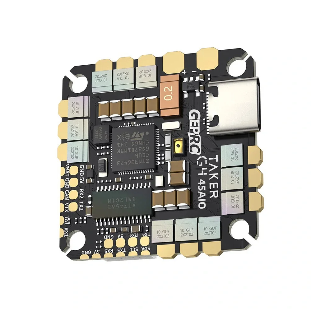 9g 25.5x25.5mm GEPRC GTAKER G4 45A AIO Flight Controller OSD Integrated with 45A 4in1 Brushless ESC 3-6S Support DShot600