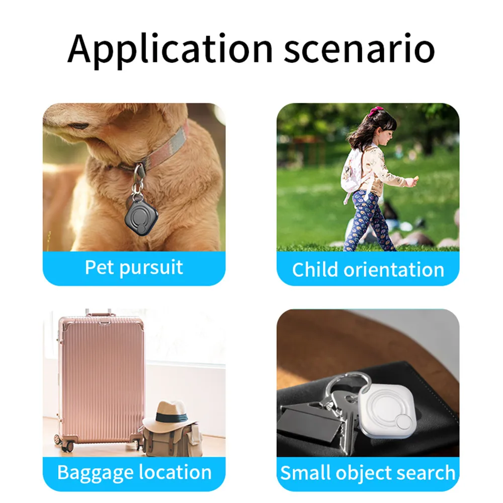 AiYaTo Bluetooth Key Finder Waterproof work with Apple Find My Global Network Smart AirTag Tracker for IOS Item Locator for Bags