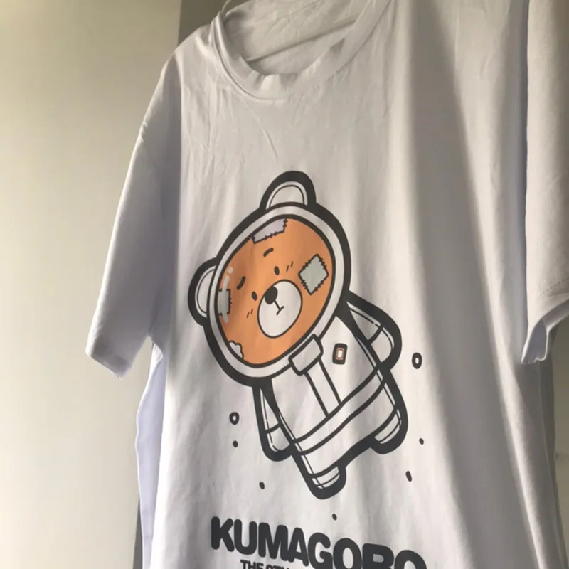 Limited Edition KUMAGORO Men\'s Injured Bear T-shirt, Casual Custom T Shirt Rag Bear Cotton Tops O-neck Short Sleeve Tshirt M~3XL