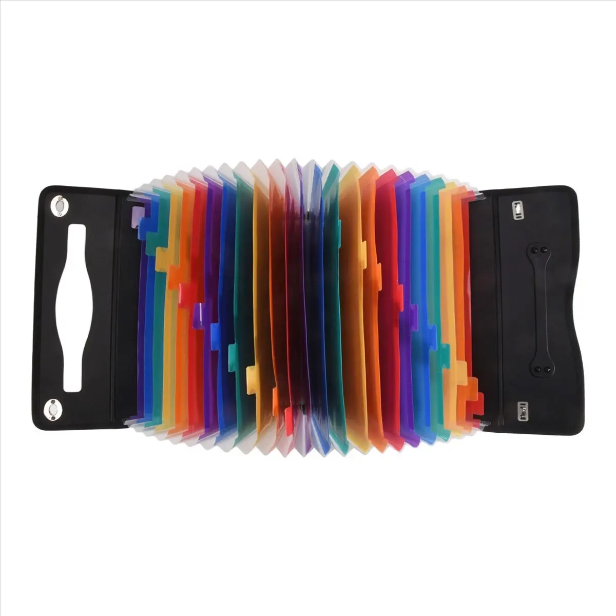 A85P 24 Pockets Expanding File Folder Accordian File Organizer,Plastic Paper Document Receipt Organizer for Business, Office