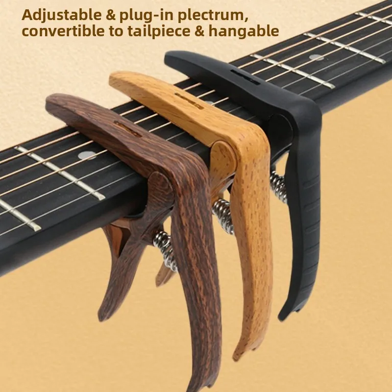 3 capos de guitare 3-en-1, capo à griffes, plectre enfichable, capo en nylon pour ukulélé, accessoires d'instruments