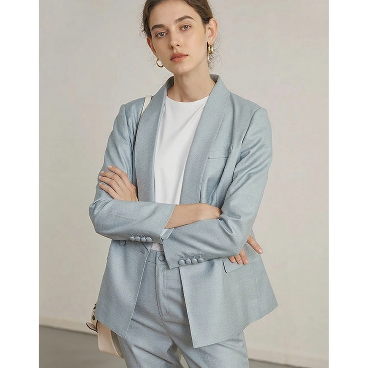 

Women's 2 Piece Suit Set 2 Button Blazer Office Lady Suit Banquet Business Banquet Pantsuit Set Customize