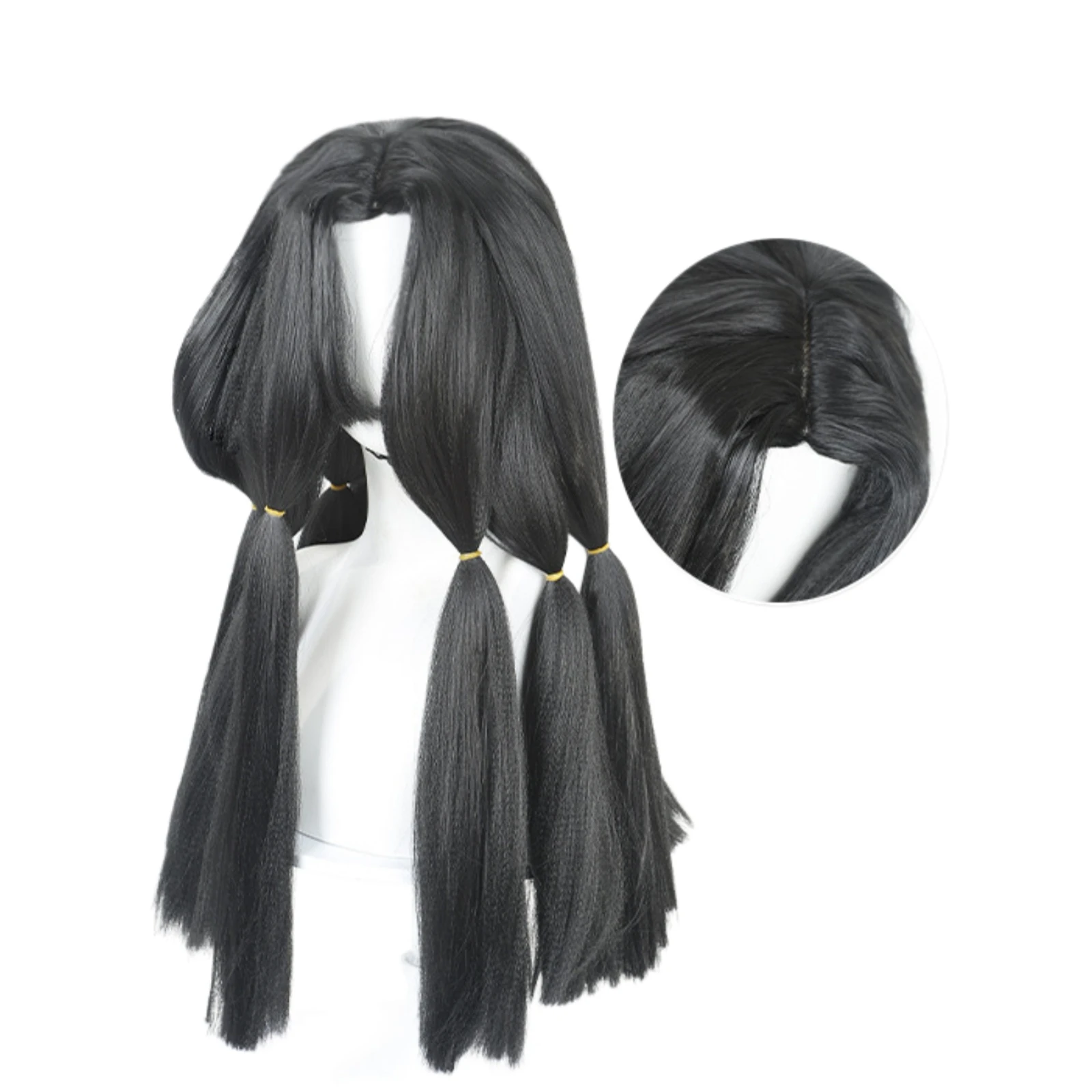 Jabber Wonger Cosplay Wig Anime Men Women Black Long Braided Wig With Small Ponytails Resistant Synthetic Hair Wig For Halloween