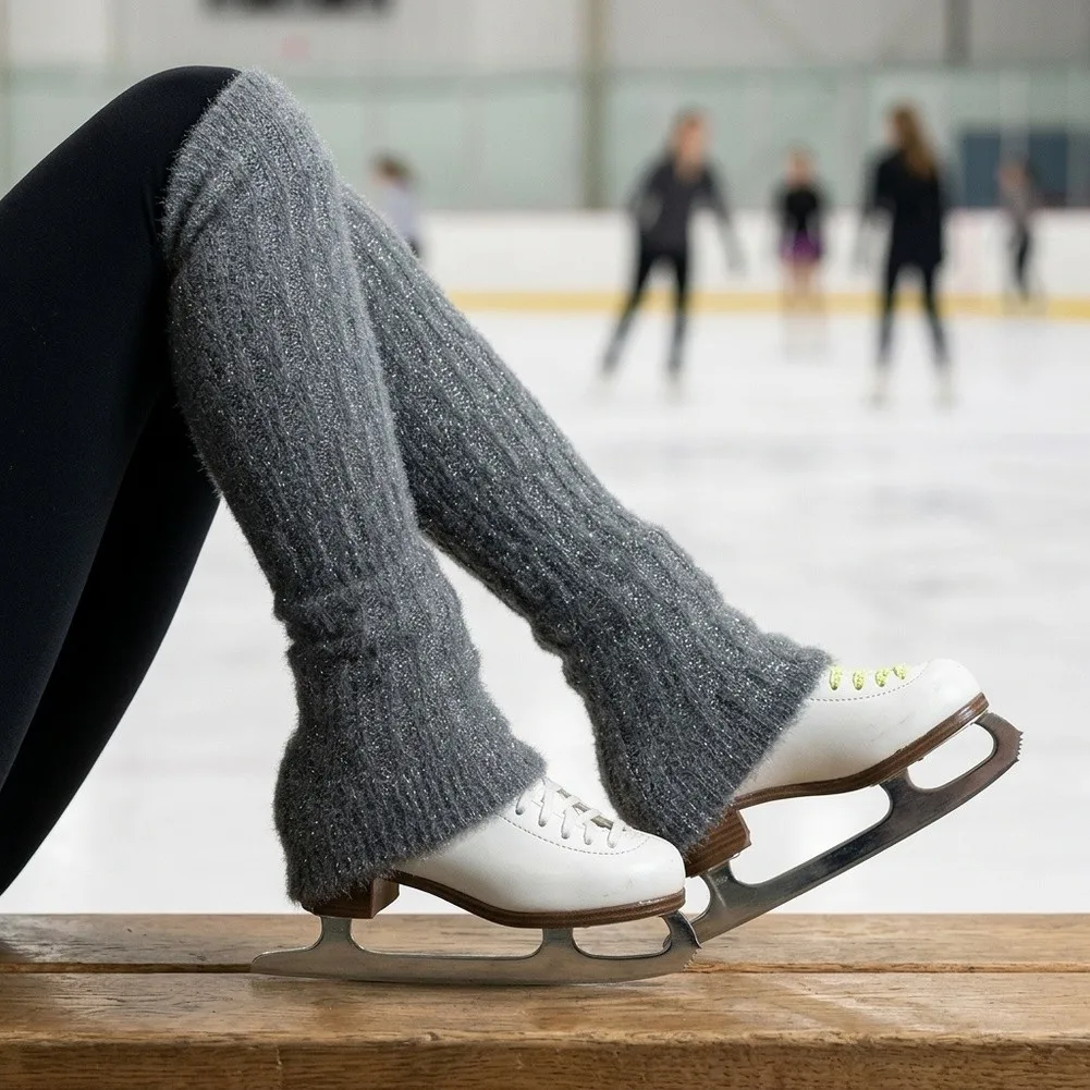 Fleece Boot Covers Skating Leg Warmers High-elastic Knit One Size Fits All Lightweight 100g Fleece Warmth Breathable Knit