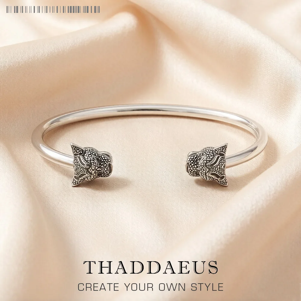 Armband im Black-Panthers-Stil, Europa-Stil, feines Karma-Vintage-Geschenk für Frauen, brandneuer Schmuck aus 925er Sterlingsilber