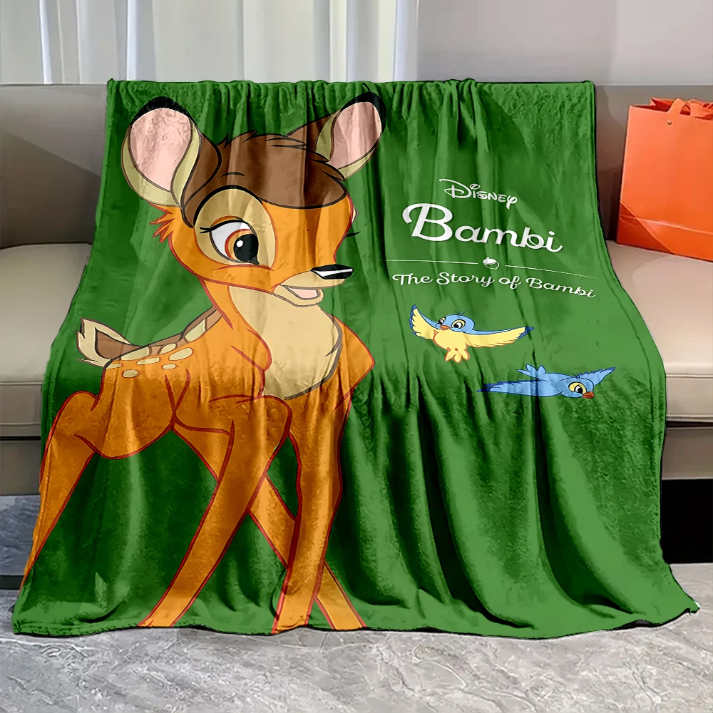 Disney Bambi fawn Flannel Blanket Cartoon Baby Girl Throw Soft Fluffy Blanket plush Warm Home Sofa Decor Kid Boy Girl Gift