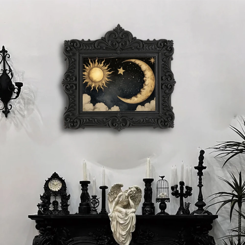 Cross-Border Gothic Sun-Moon Constellation Wall Decor Hanging For Mystical Retro-Style Wall Arrangement Scenario