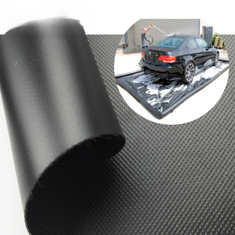 Waterproof non inflatable wash pads PVC coated tarpaulin car wash water containment mat for garage floor