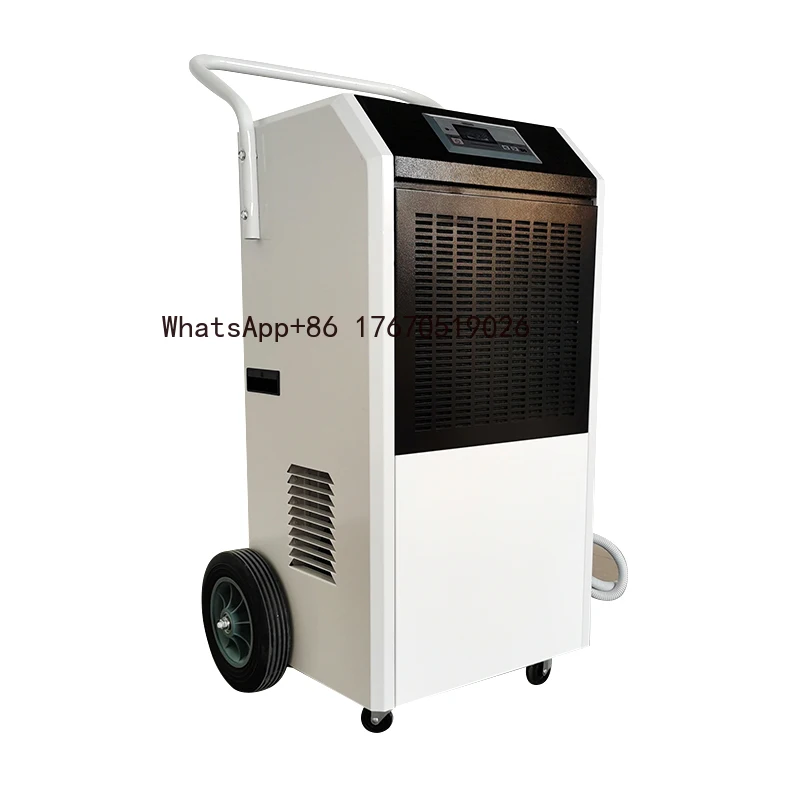 2026-High Extraction Capacity 90L Per Day Portable Big Wheel Warehouse Industrial Dehumidifier