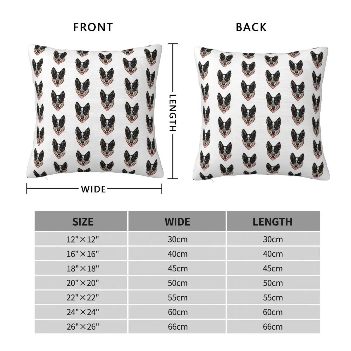 Australian Cattle Dog Lover, Blue Heeler Love Square Pillowcase Pillow Cover Cushion Comfort Throw Pillow for Home Sofa
