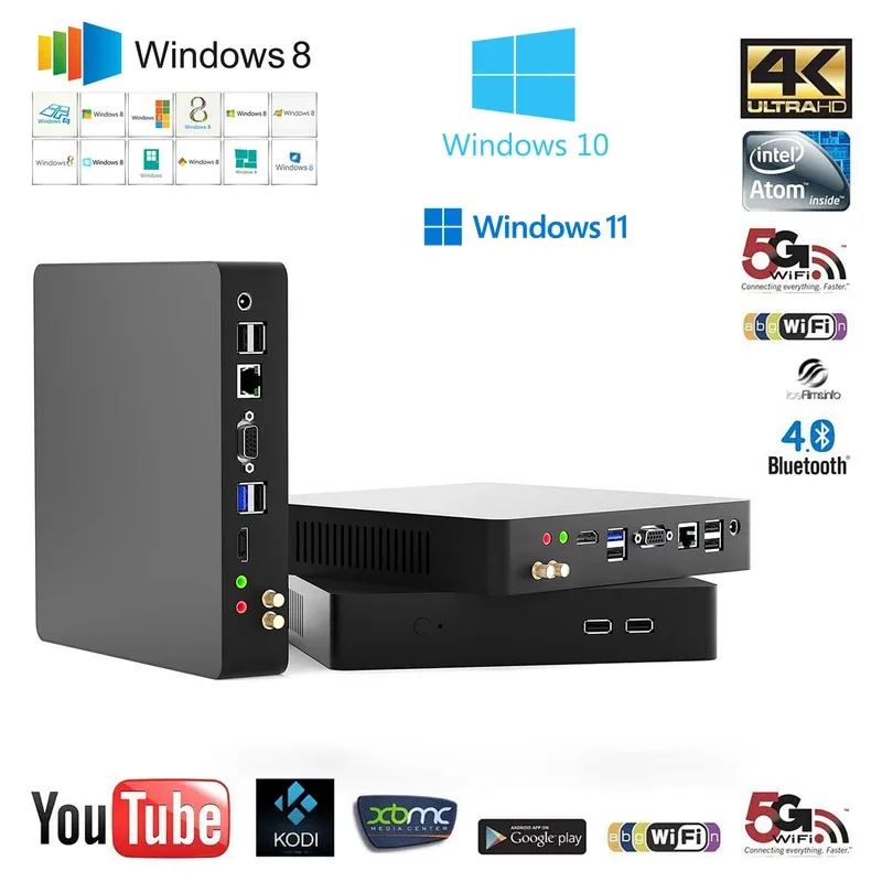 Set completo di mini giocatori di PC per computer industriale senza ventola Core I7 I5 I9 Completo