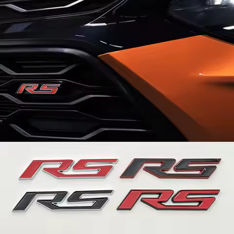 3D Metal Car Sticker RS logo Front Grill Emblem Trunk Badge Decals For Chevrolet Blazer Aveo Trax Cruze Sonic Onix Accessories