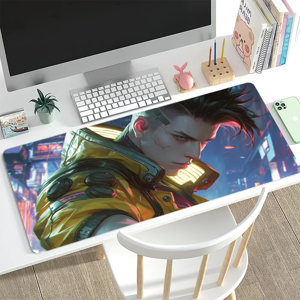 C-Cyberpunk E-EdgerunnersS Large Mouse Mat For PC Laptop Mouse Keyboards Gamers Decoracion Desk Mat