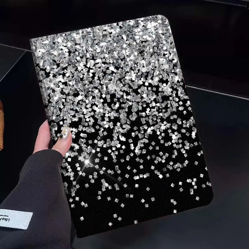 

Чехол для планшета с серебряным блестящим фоном для Huawei Honor MatePad MediaPad Air 5 6 7 11 V6 V7 V8 V9 X9 X8 T10 T10s C5e T5