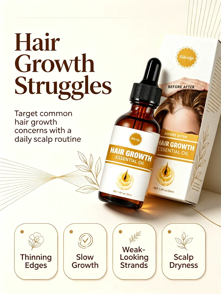 Herbal Hair Regrowth Essential Oil Lightweight Formula to Nurture Scalp and Reduce Excessive Shedding