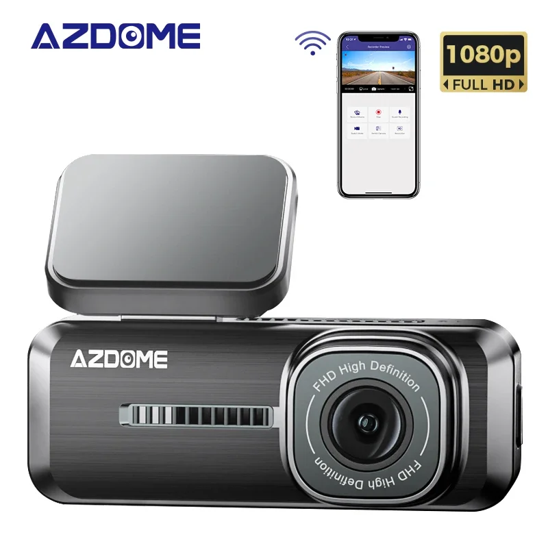 AZDOME M200 Dash Cam controllo vocale inglese 2K Car DVR WiFi Camera per veicolo visione notturna G-Sensor 24H Monitor di parcheggio