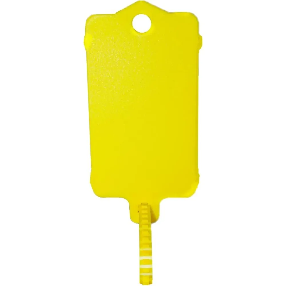 

100pcs Reusable Blank Plastic Tags Ties Key Tags Serrated Tension Sealing Label Waterproof Hang Sign (Yellow, 100pcs)