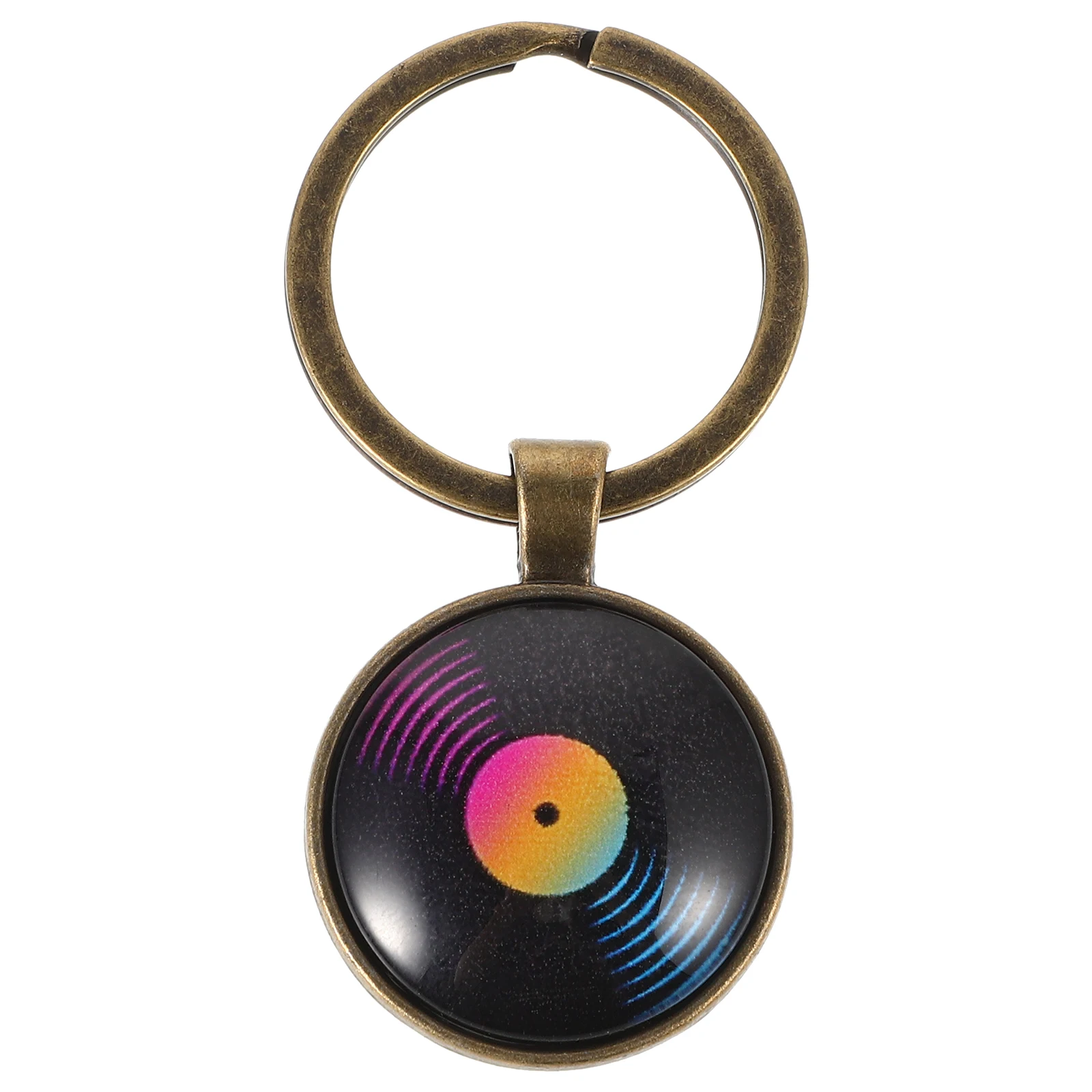 

Small Gift Vinyl Record Keychain Bag Charms Pendant Zinc Alloy Music Theme Ring