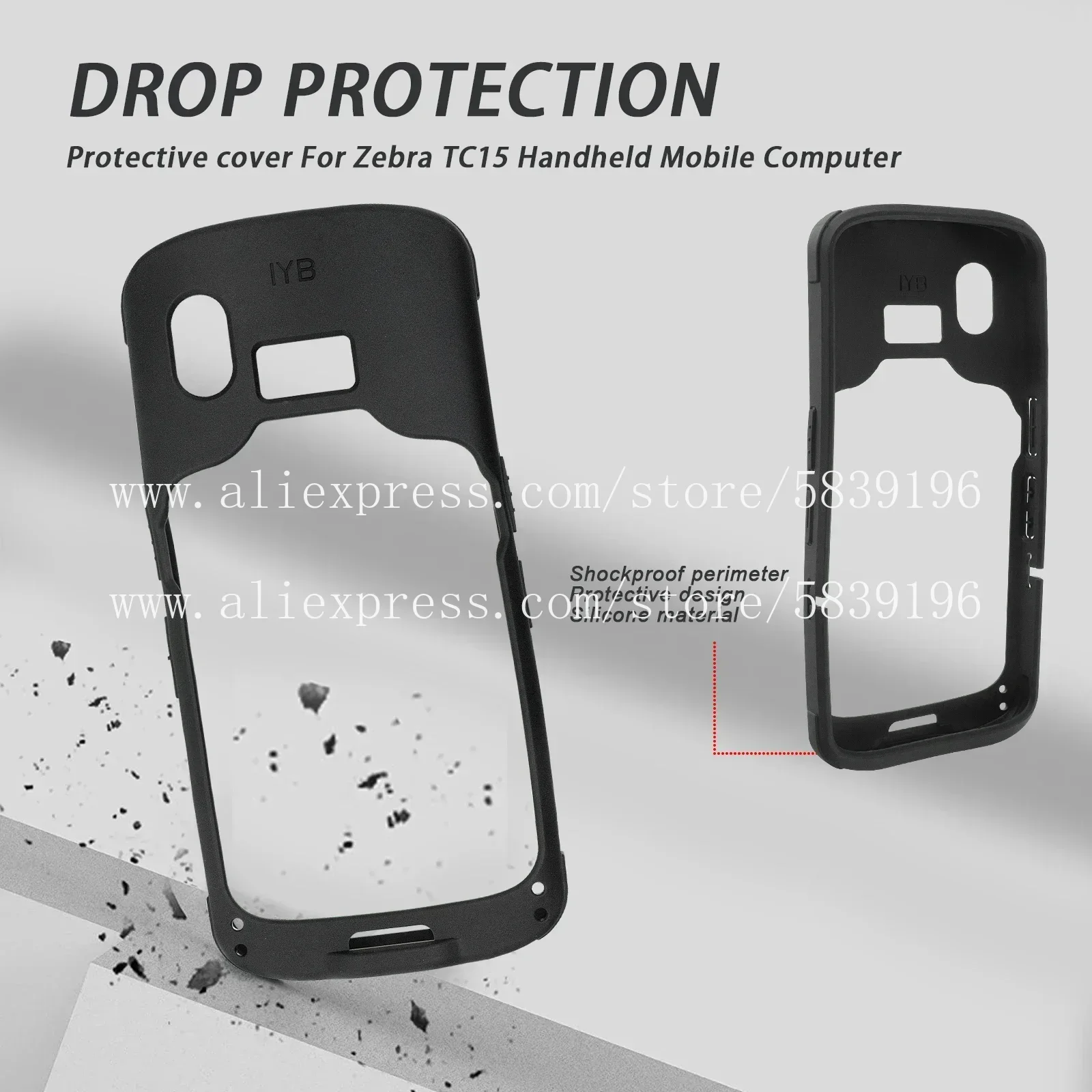 

Резиновый защитный чехол для противоударного силиконового чехла сканера Zebra TC15