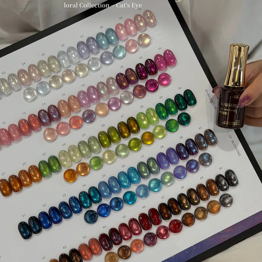 TPO Free Hema Free Ultra Glossy Cat Eye Nail Gel Polish With Sample Magnet Soak Off UV LED Semi Permanent Glitter Sparkle Gel
