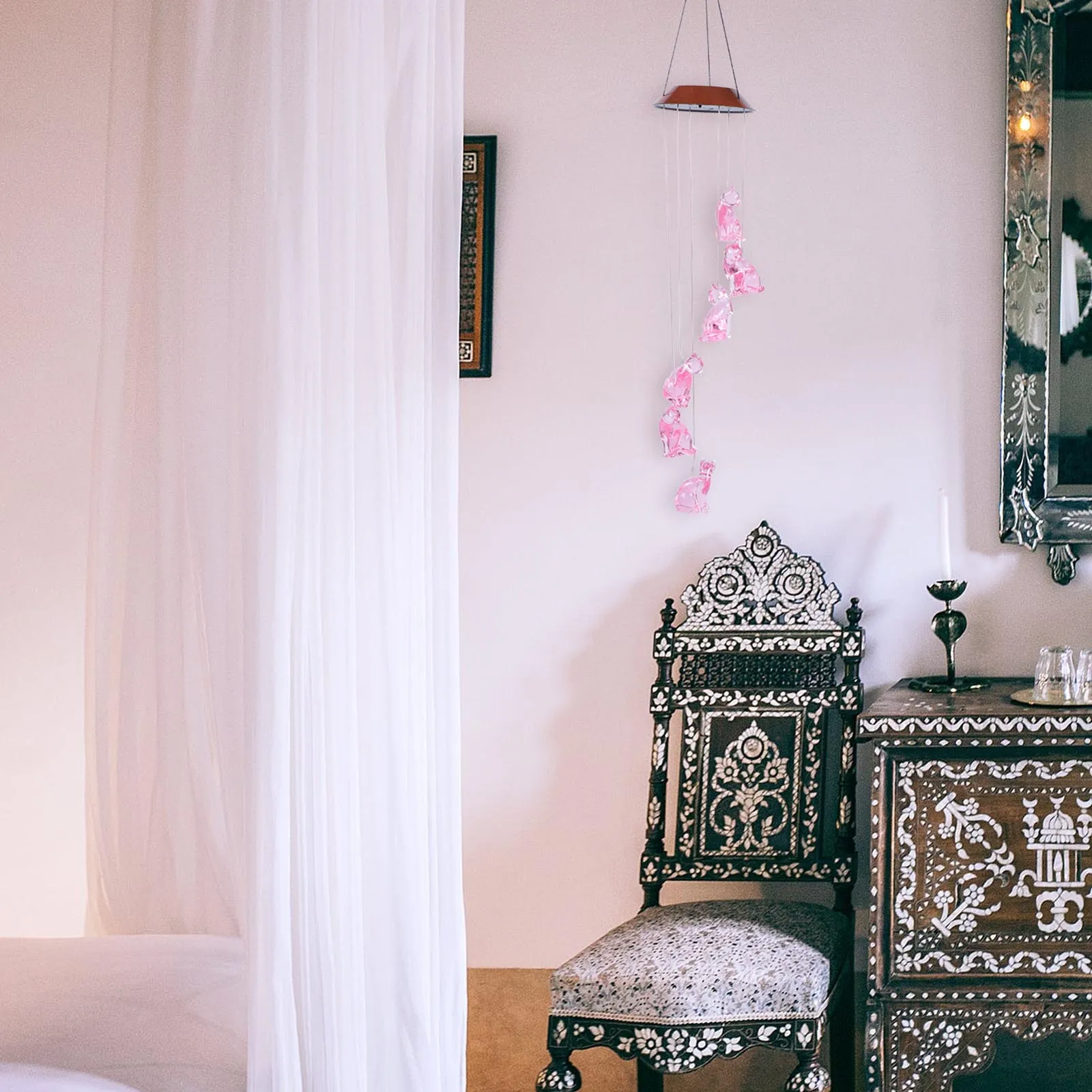 

Sustainable Solar Wind Bell Lamp Durable Plastic Adornment for Home Balcony Easy Installation Luminous Decor Gift