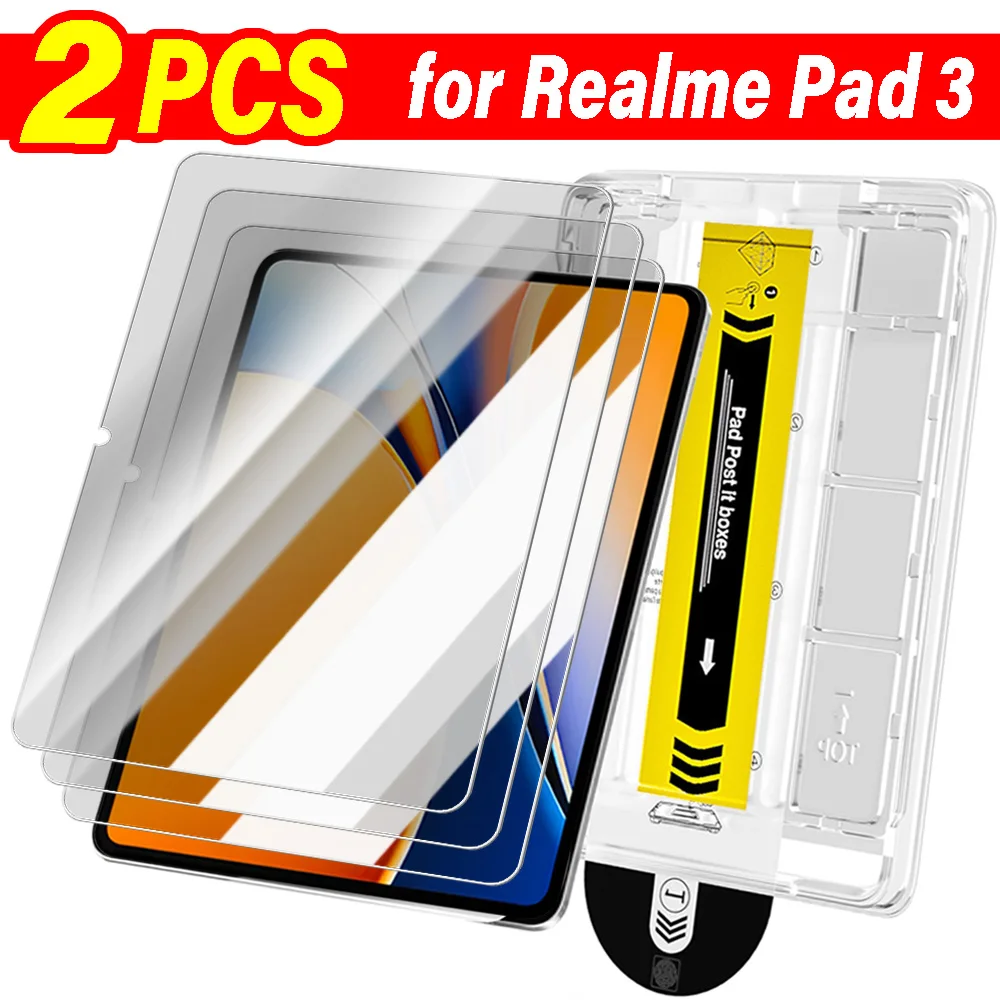 

Легкоустанавливаемые защитные пленки из закаленного стекла для Realme Pad 3: анти-отпечатки пальцев, твердость 9H, HD-защита экрана