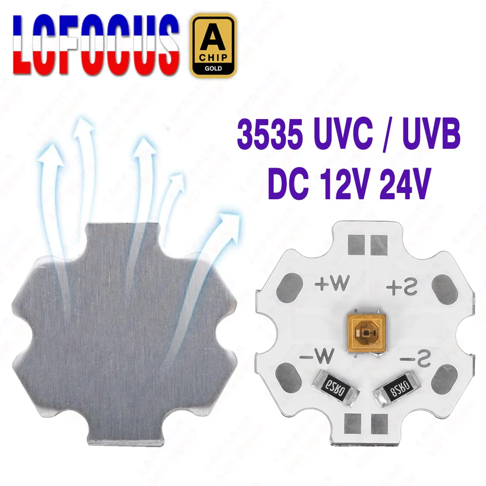 

DC 12V 24V UVC 270nm 280nm UVB 300nm 305nm 3535 with 20mm Driverless PCB For Sterilization LED Ultraviolet Lamps Light Beads