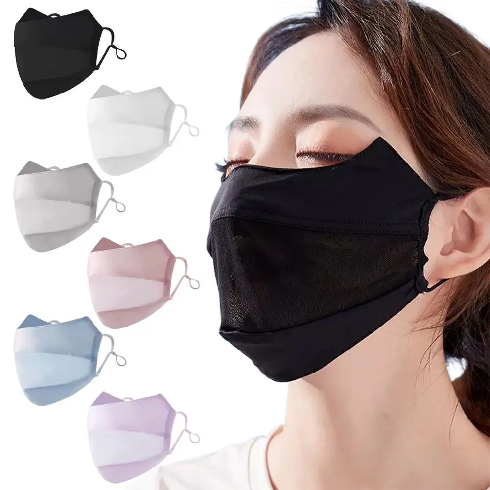 

Breathable Ice Silk Face Cover UV Face Shield Washable Reusable Sun Protection Face Mask for Motorcycle Running Riding Exercise