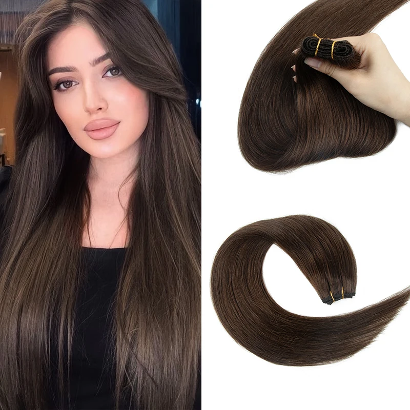 Hair Bundles Sew-in Double Weft Natural Straight Human Hair Bundles 50g/pack Machine Remy 12-22 inch Colored Bundle Deals