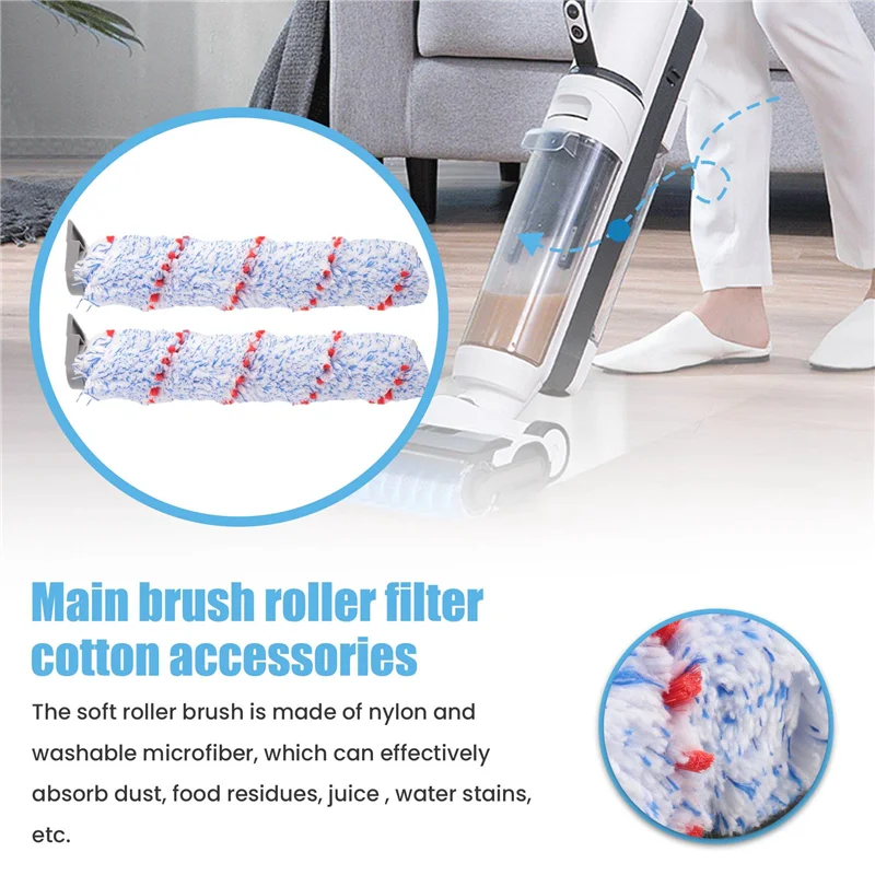 

A63Z Top Filter Brush Roller And Pre-Filter Foam Replacement Parts For Tineco Ifloor HF10E-01 Cordless Wet Dry Vacuum Cleaner
