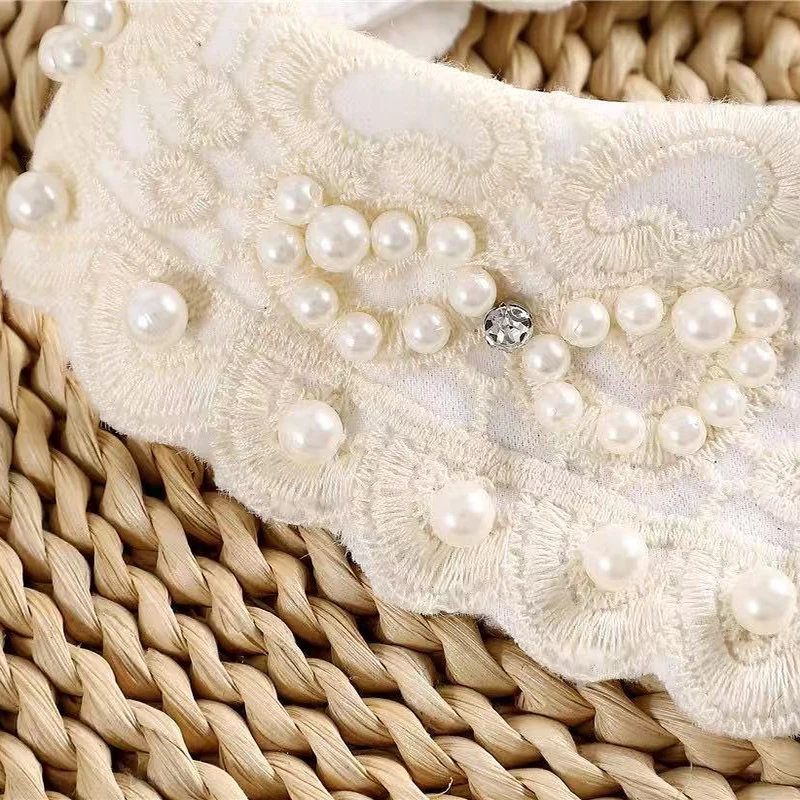 Ladies Women Adult Detachable Shirt Fake Collar Vintage lace pearl False Collar Blouse Neckwear Clothing Accessories wholesale