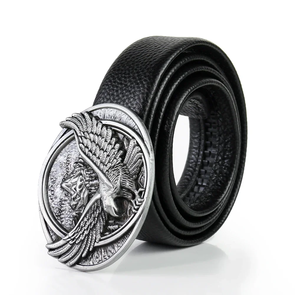 Geometry Oval Embossed Eagle Falcon Vulture Bird Mountain Zinc Alloy Metal Belt Buckle Charms Punk Father Gift Jeans Clasp Parts