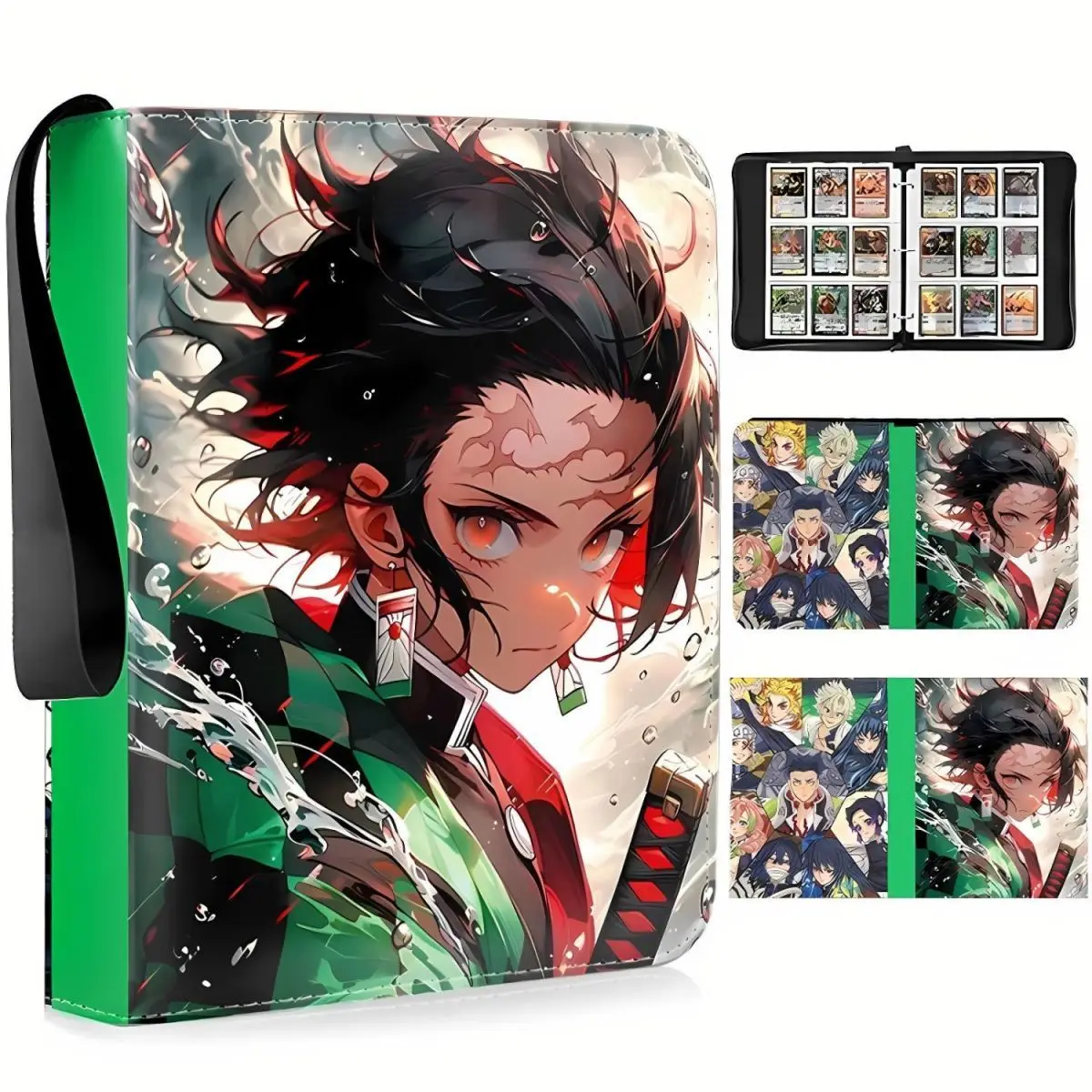 400pcs/900pcs Card Album Book Anime Demon Slayer Collection Card Tanjirou Nezuko Zipper Game Cards Binder Holder Kids Gifts Toys