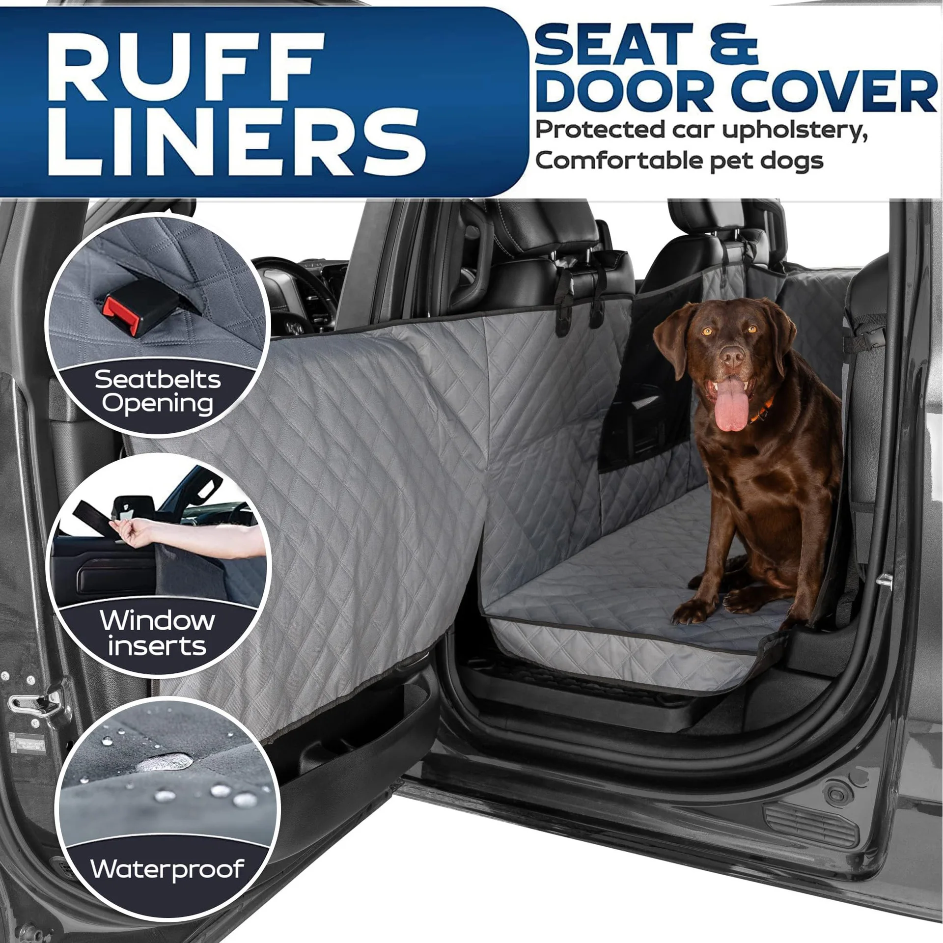 The rear seat door cover can be machine-washed, and the car dog hammock completely surrounds the new car pet pad.